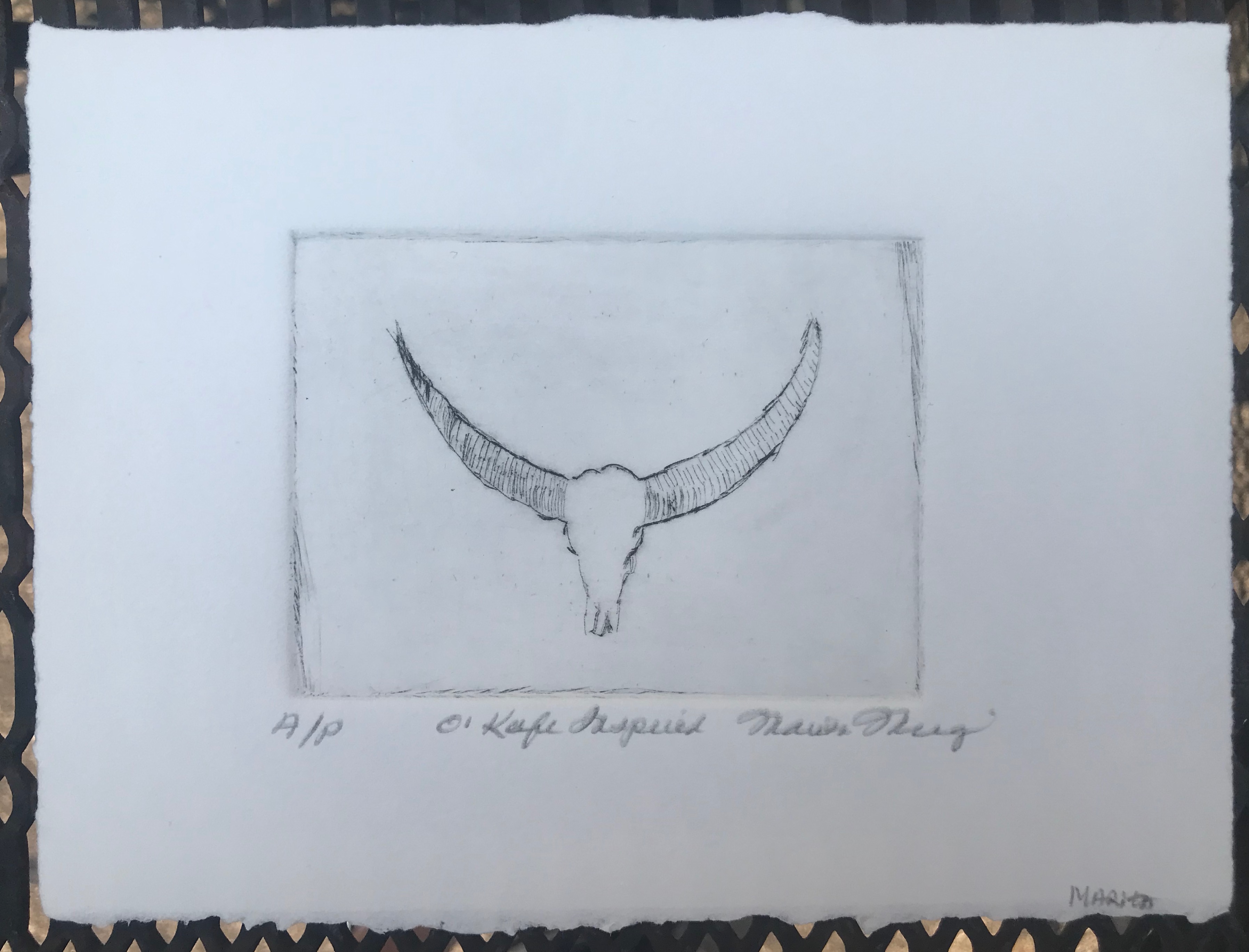 O'Keefe Inspired Etching