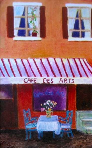 Cafe Des Arts-framed print