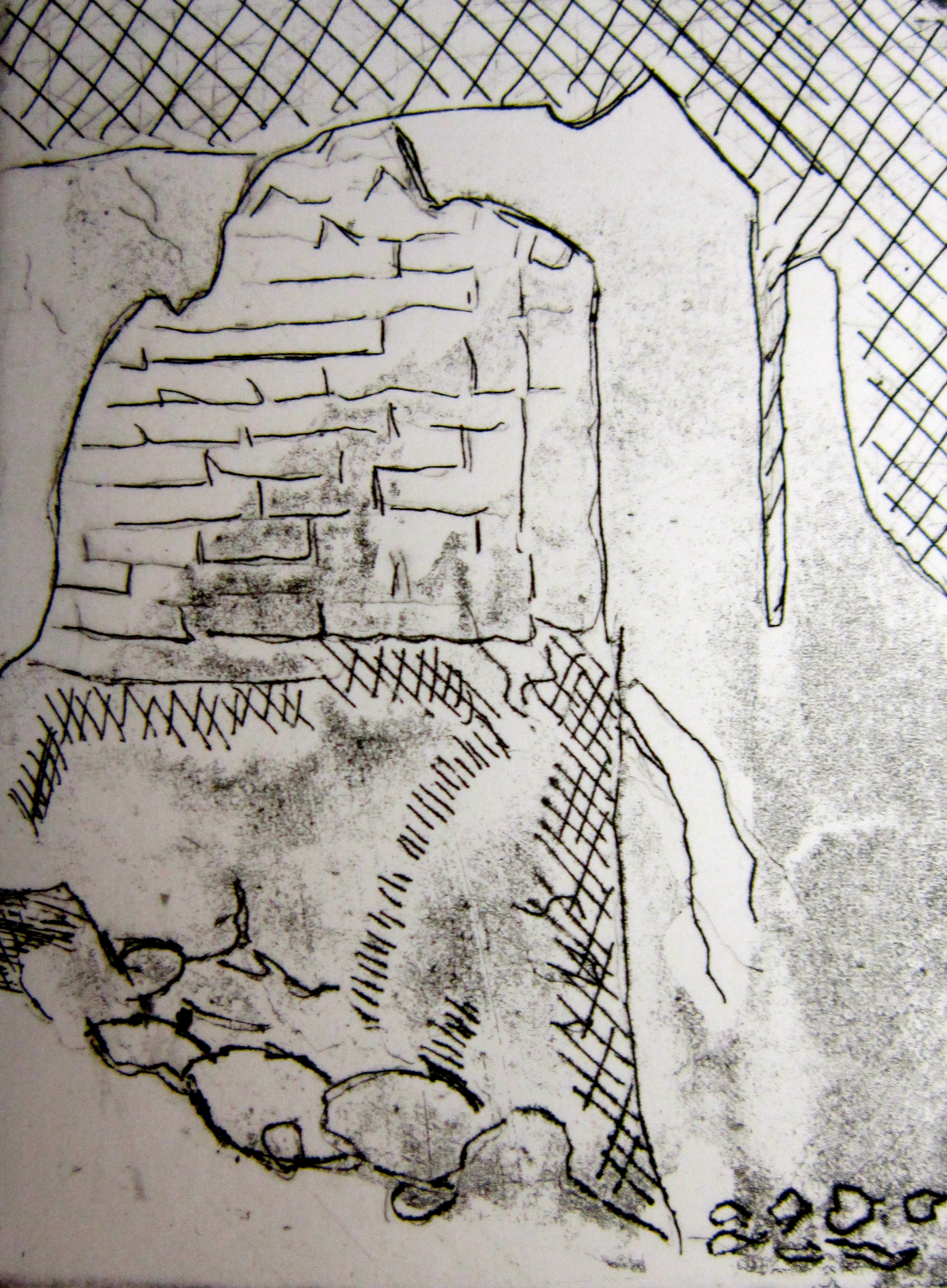 The Old Stone Wall Etching