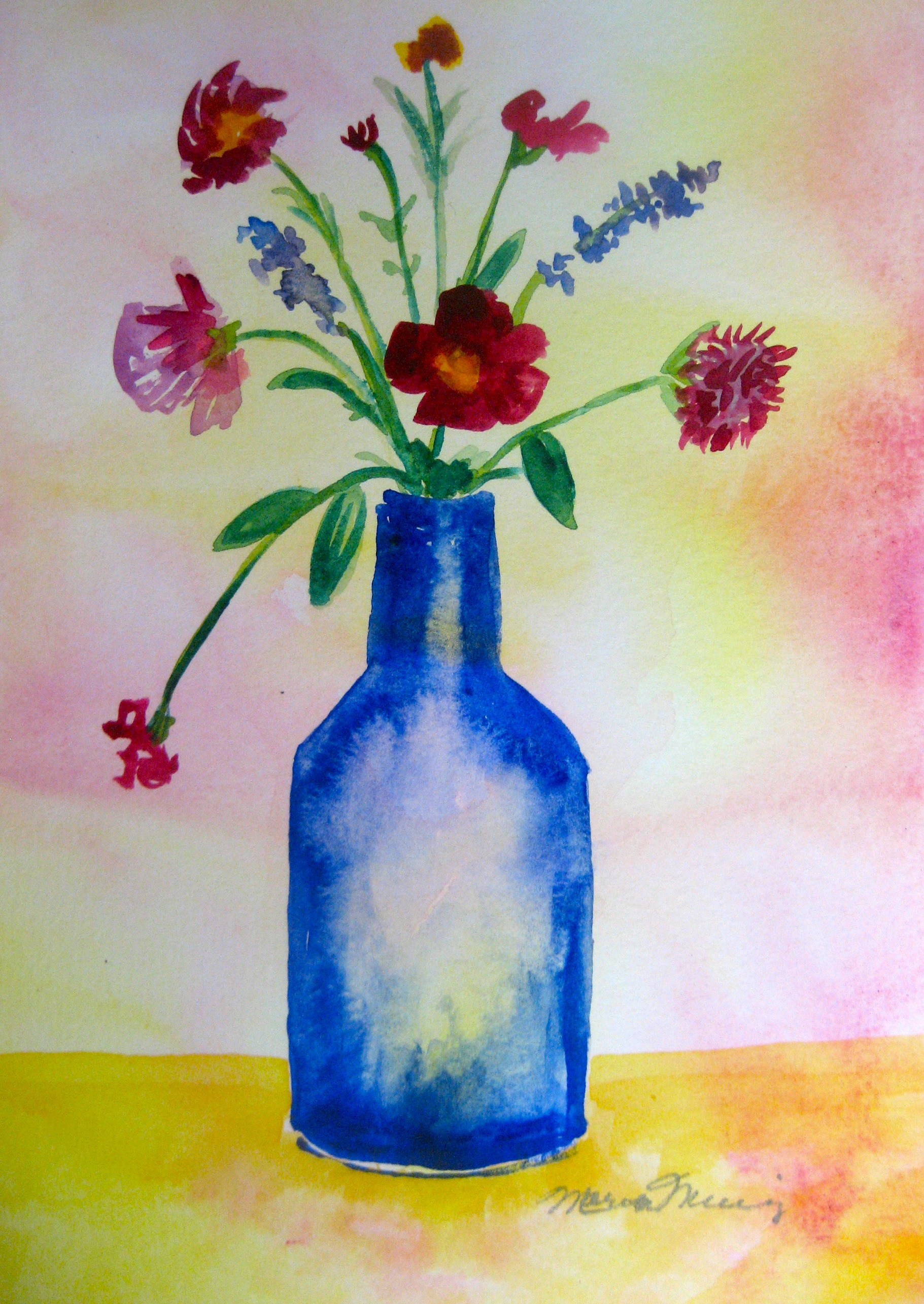 The Blue Bottle-original watercolor