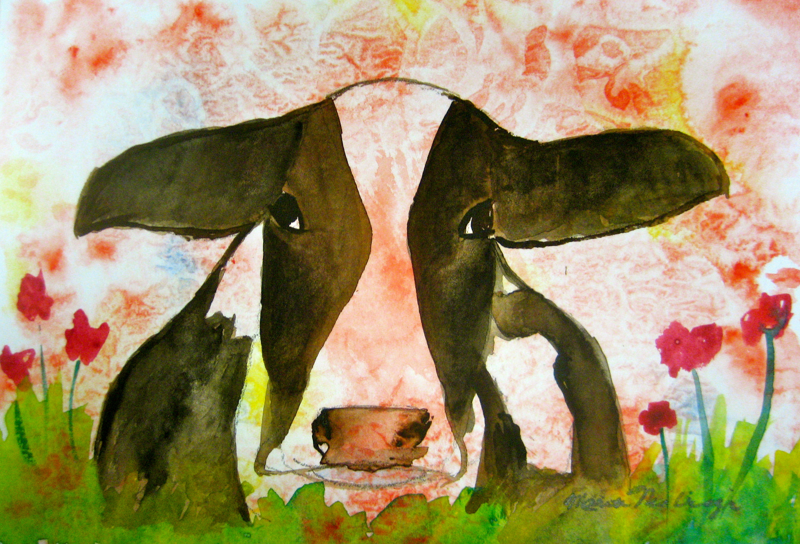 Silly Cow - original watercolor
