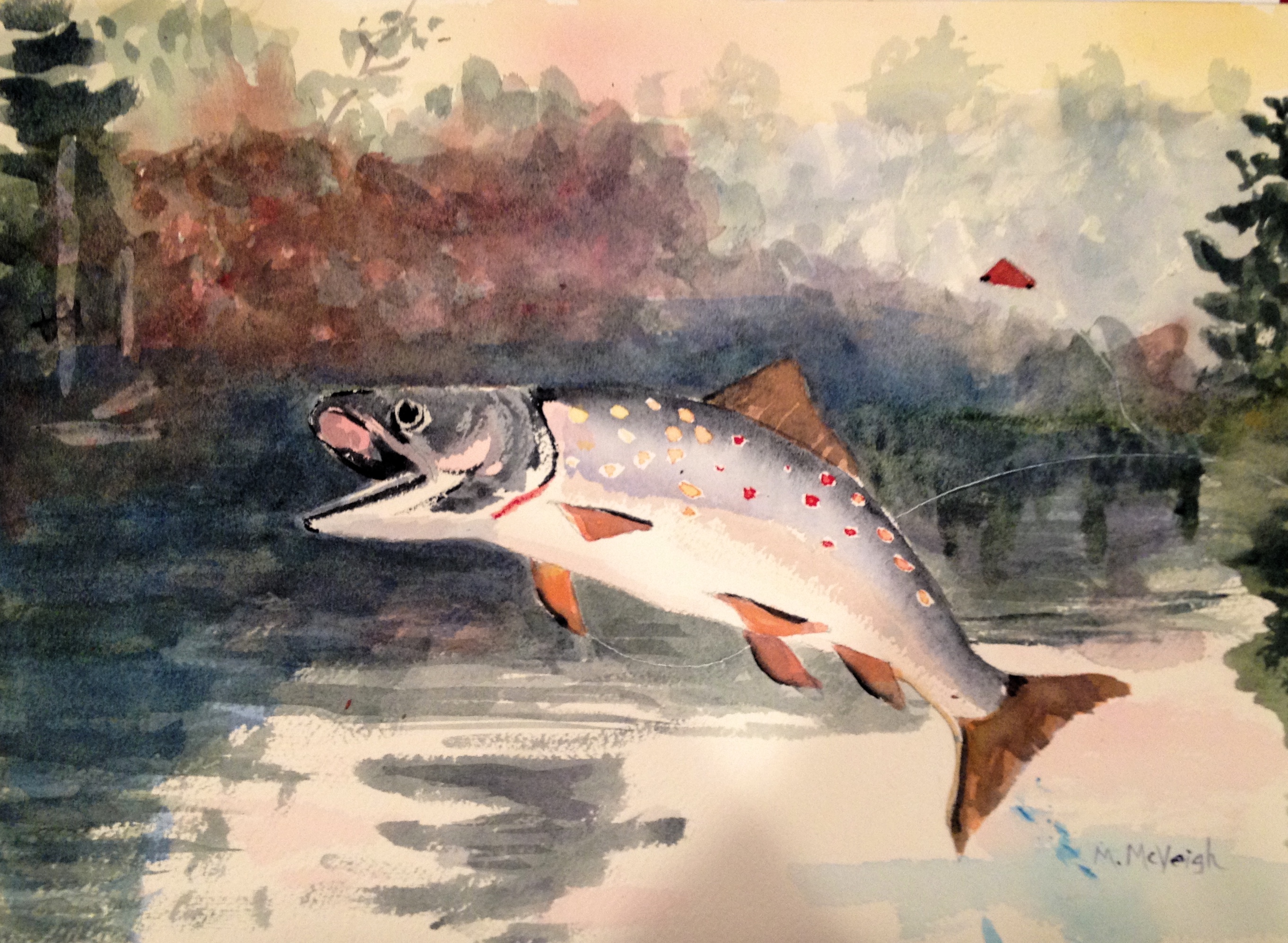 Reproduction of Winslow Homer Leaping Trout