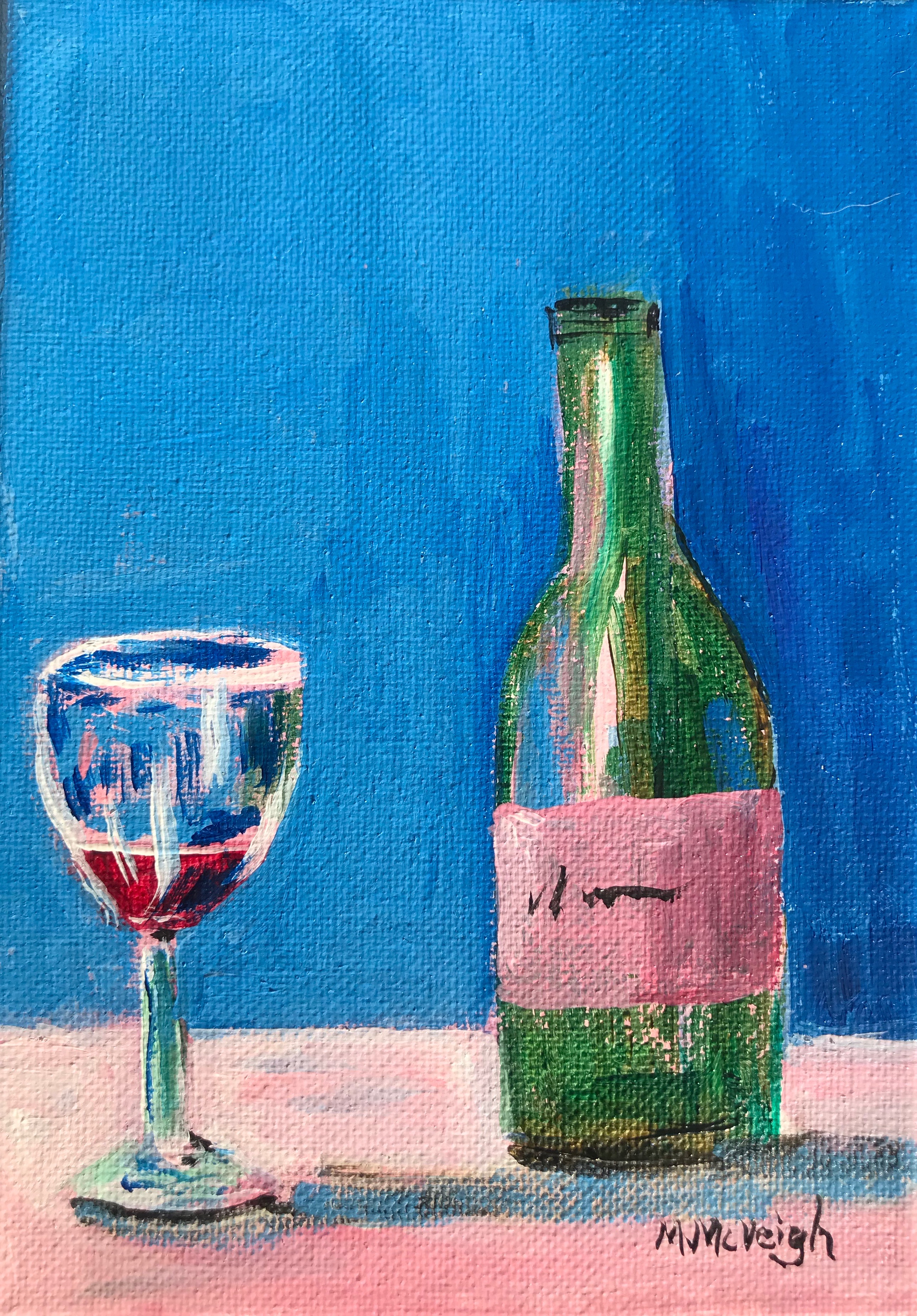 Wine Time Mini Painting
