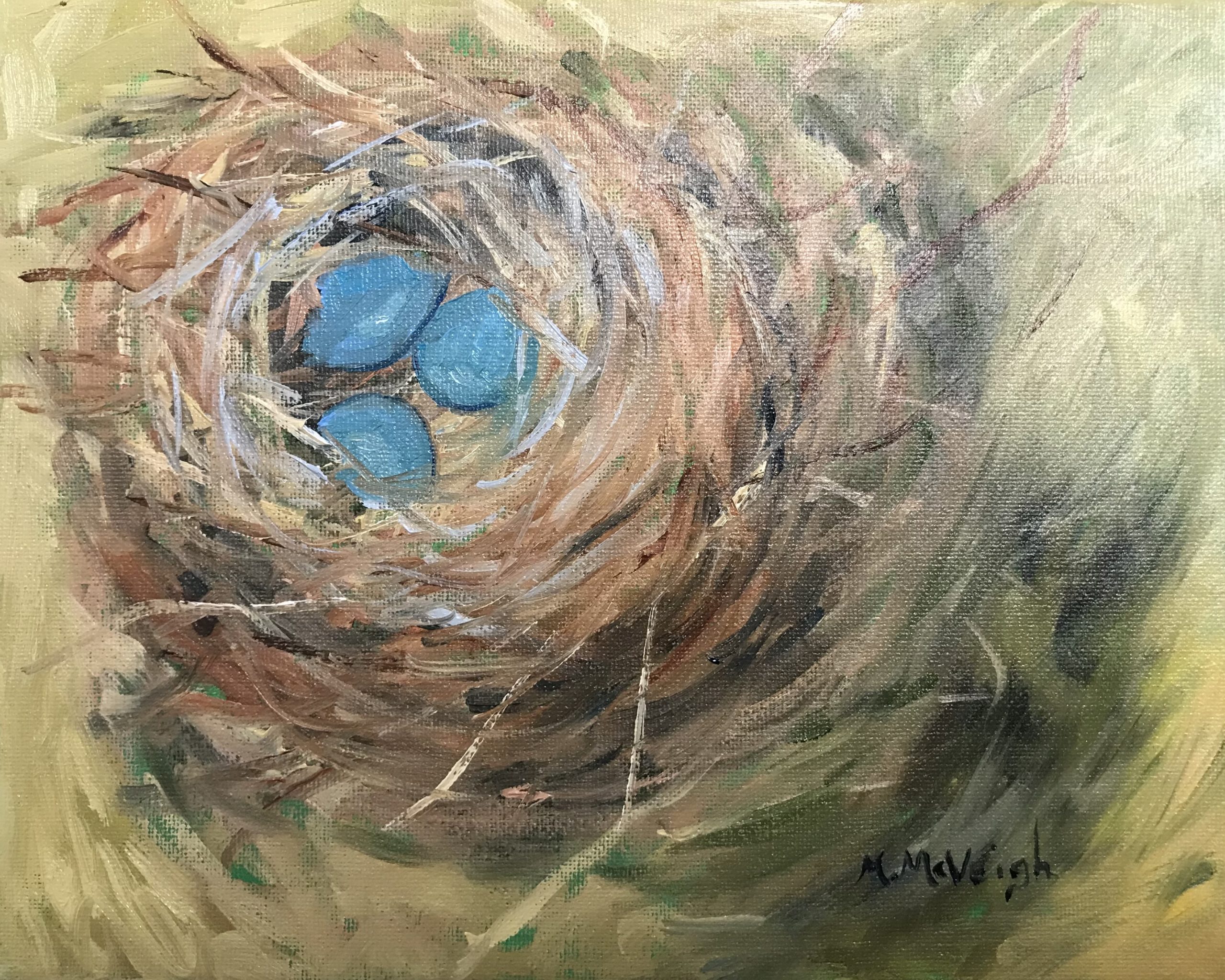 Baby Blues (Birds nest Art)