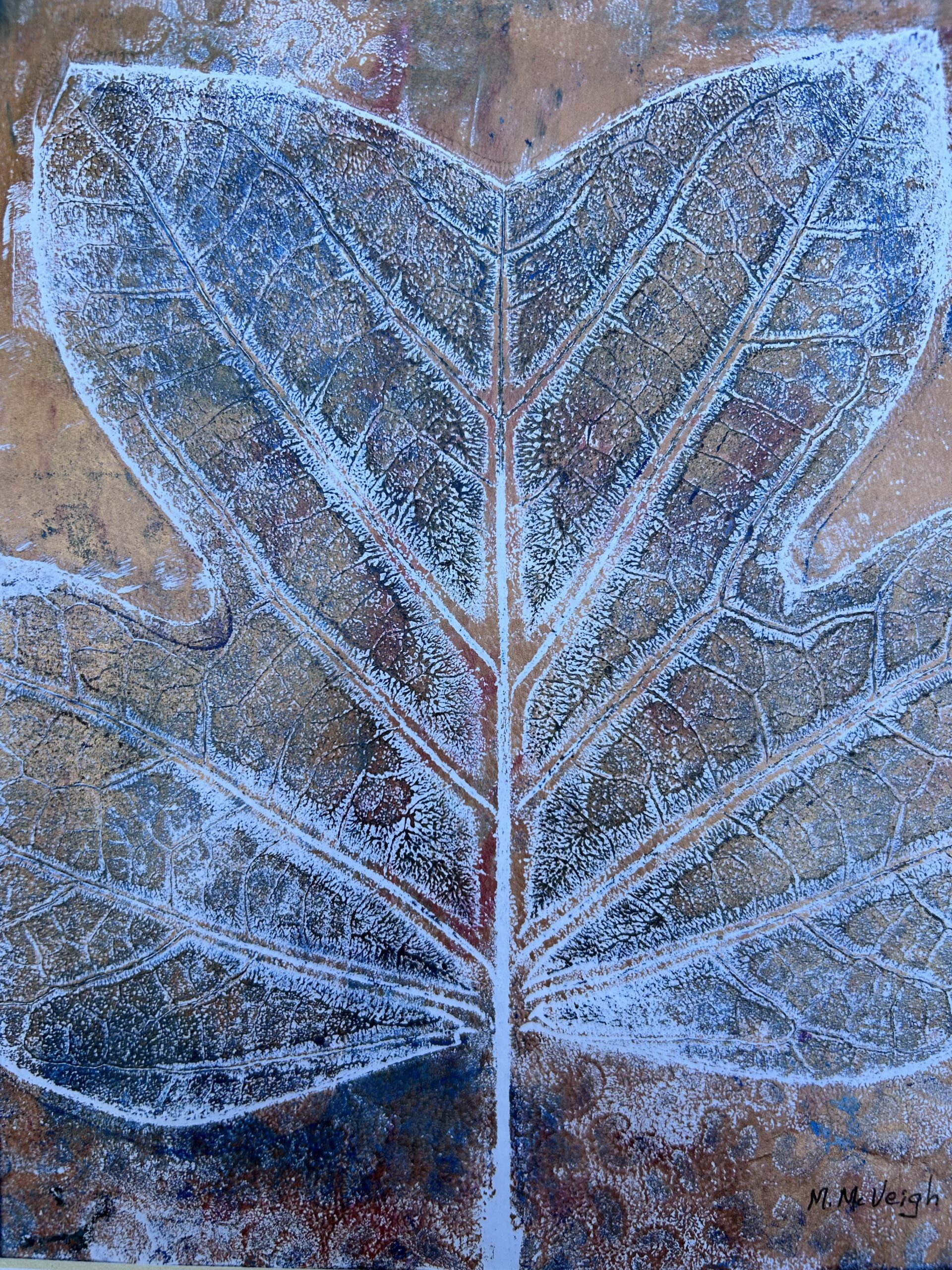 Copper Leaf Botanical Hand Pulled Print