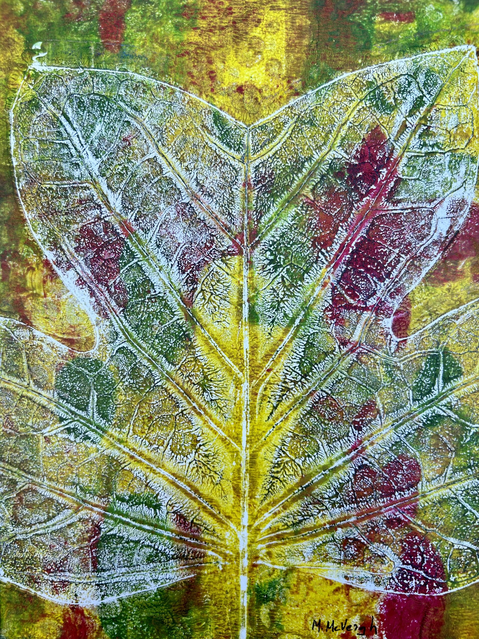 Yellow Leaf Botanical Hand Pulled Print