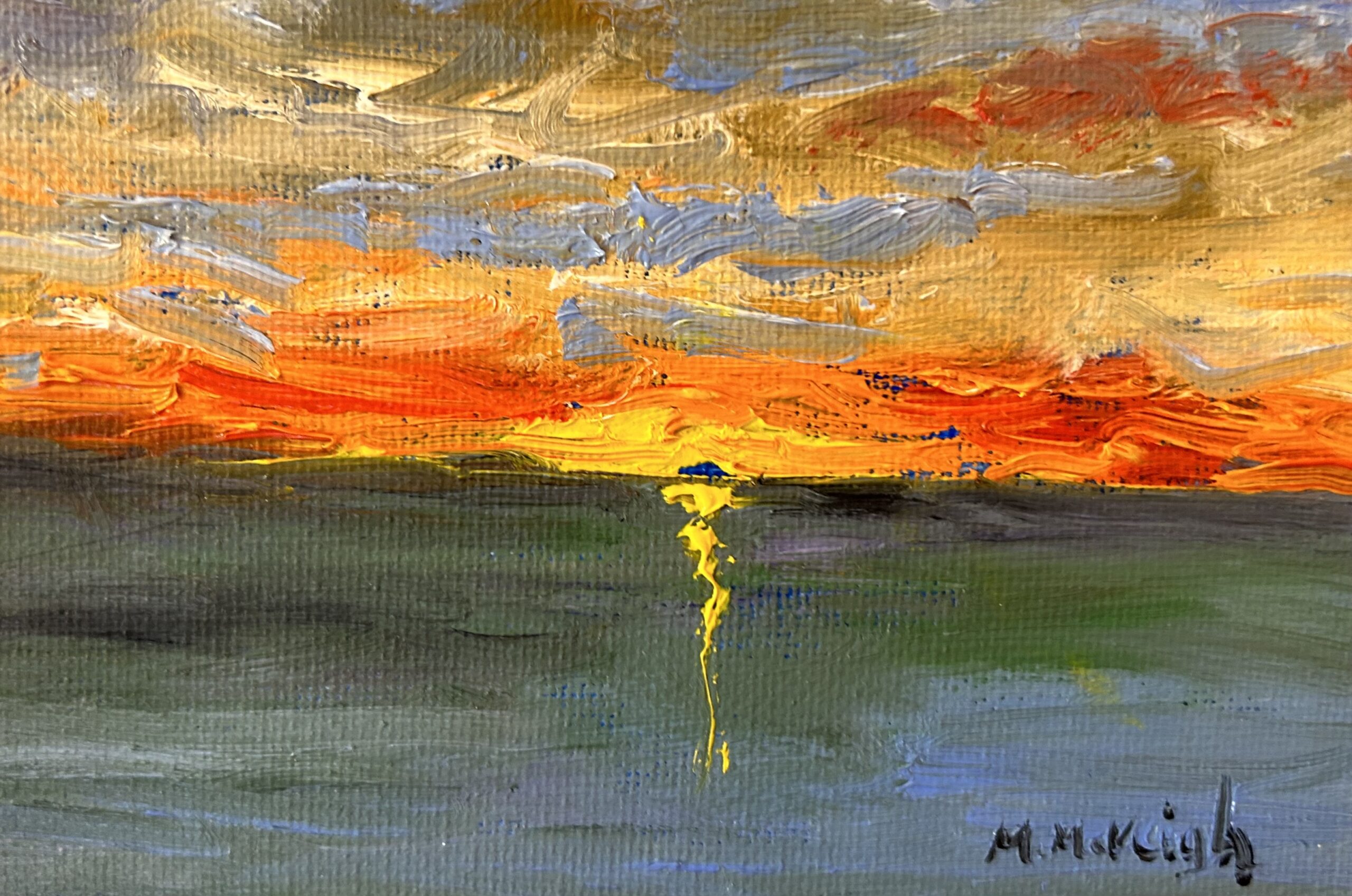Mini Sunset Oil Painting